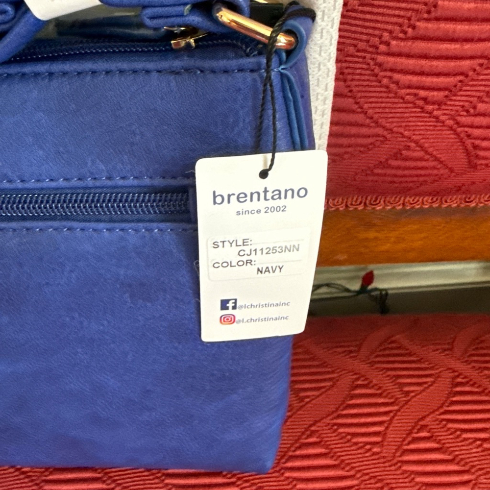 Brentano Navy Crossbody Bag with Adjustable Strap & Interior Pockets - Picture 3 of 8